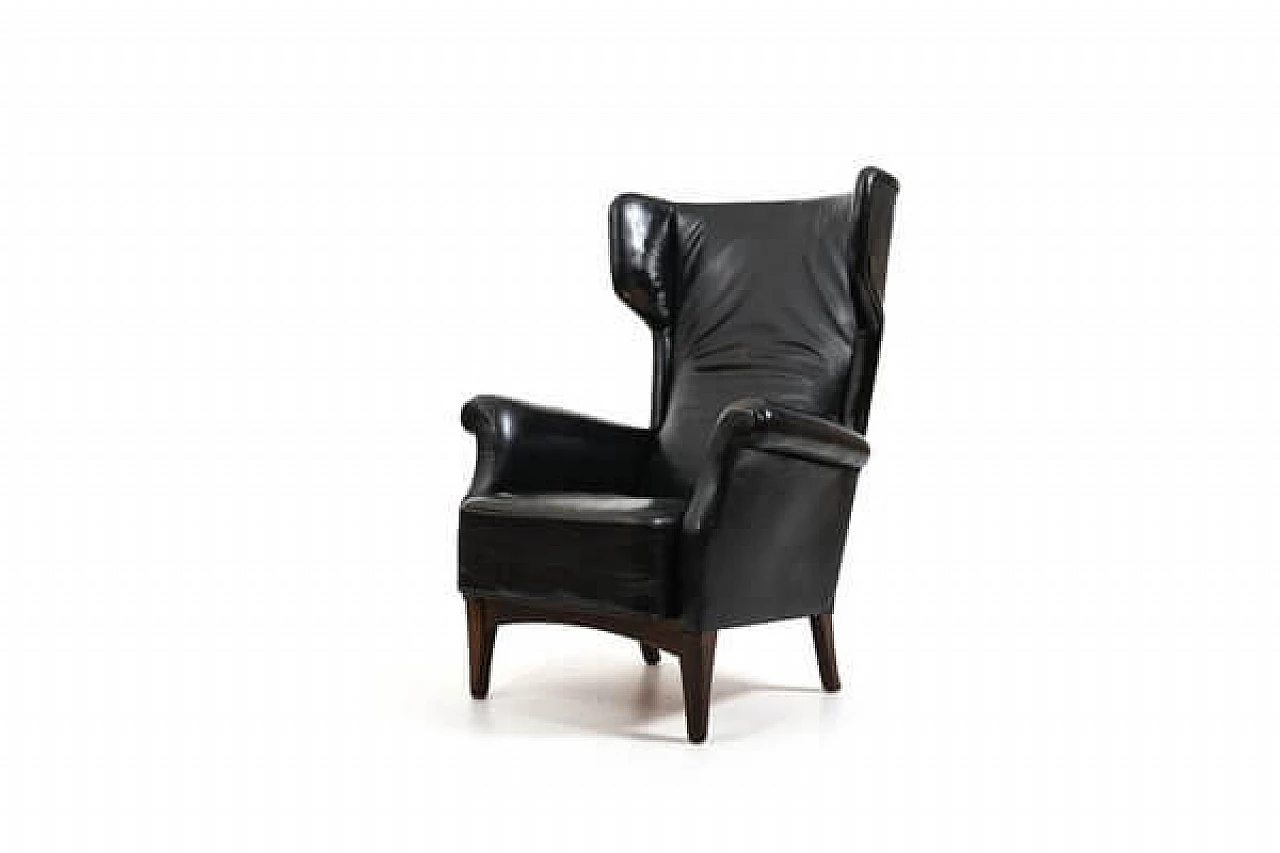 Oak and leather 8023 armchair by Fritz Hansen, 1950s 9