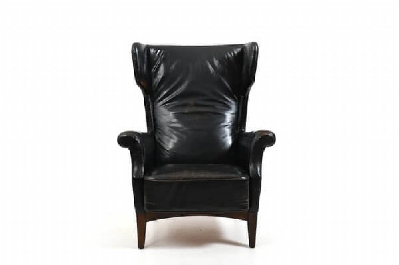 Oak and leather 8023 armchair by Fritz Hansen, 1950s 10