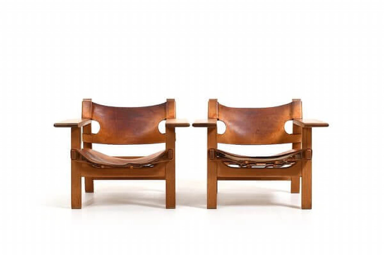 Pair of BM2226 armchairs by Børge Mogensen for Fredericia, 1960s 1