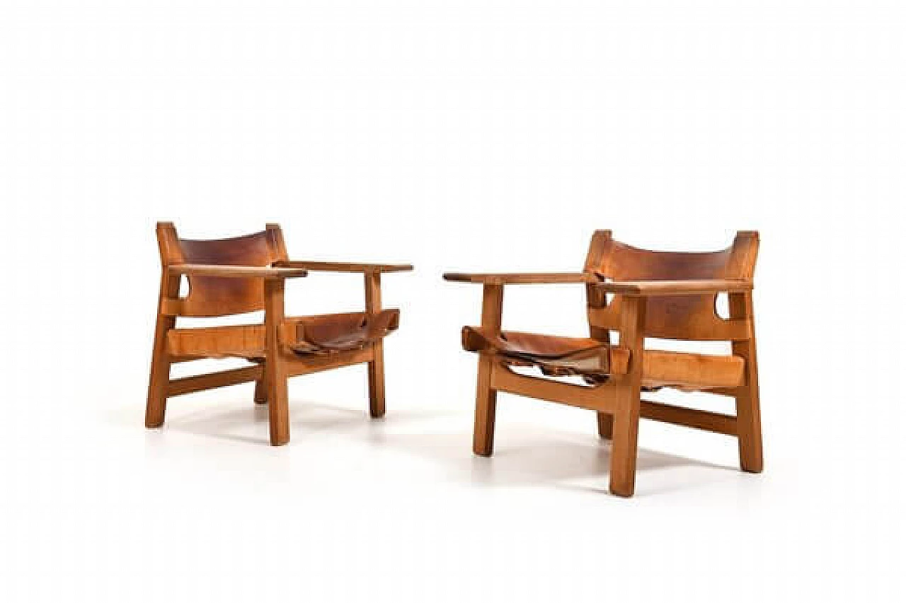 Pair of BM2226 armchairs by Børge Mogensen for Fredericia, 1960s 2