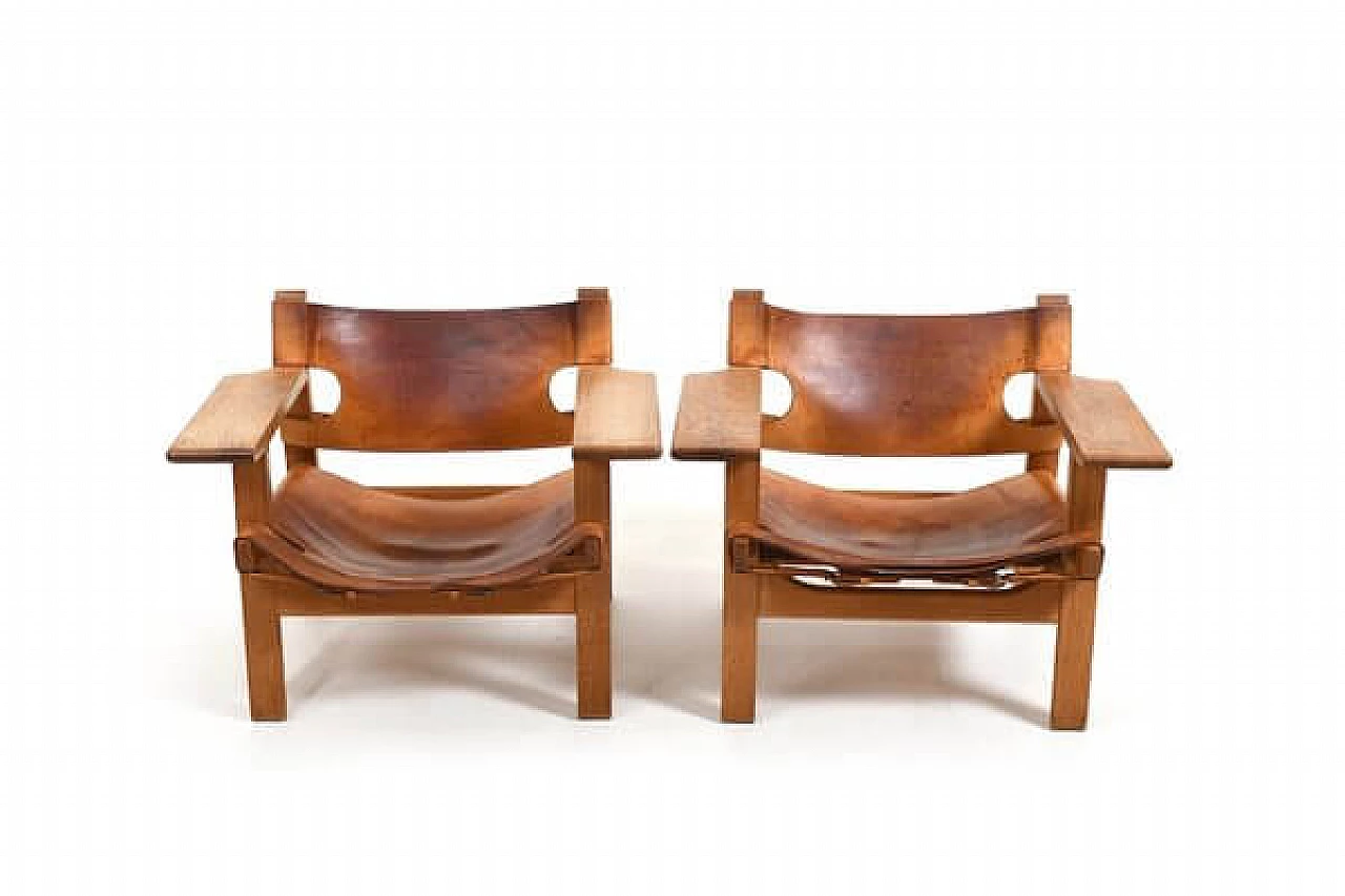 Pair of BM2226 armchairs by Børge Mogensen for Fredericia, 1960s 3