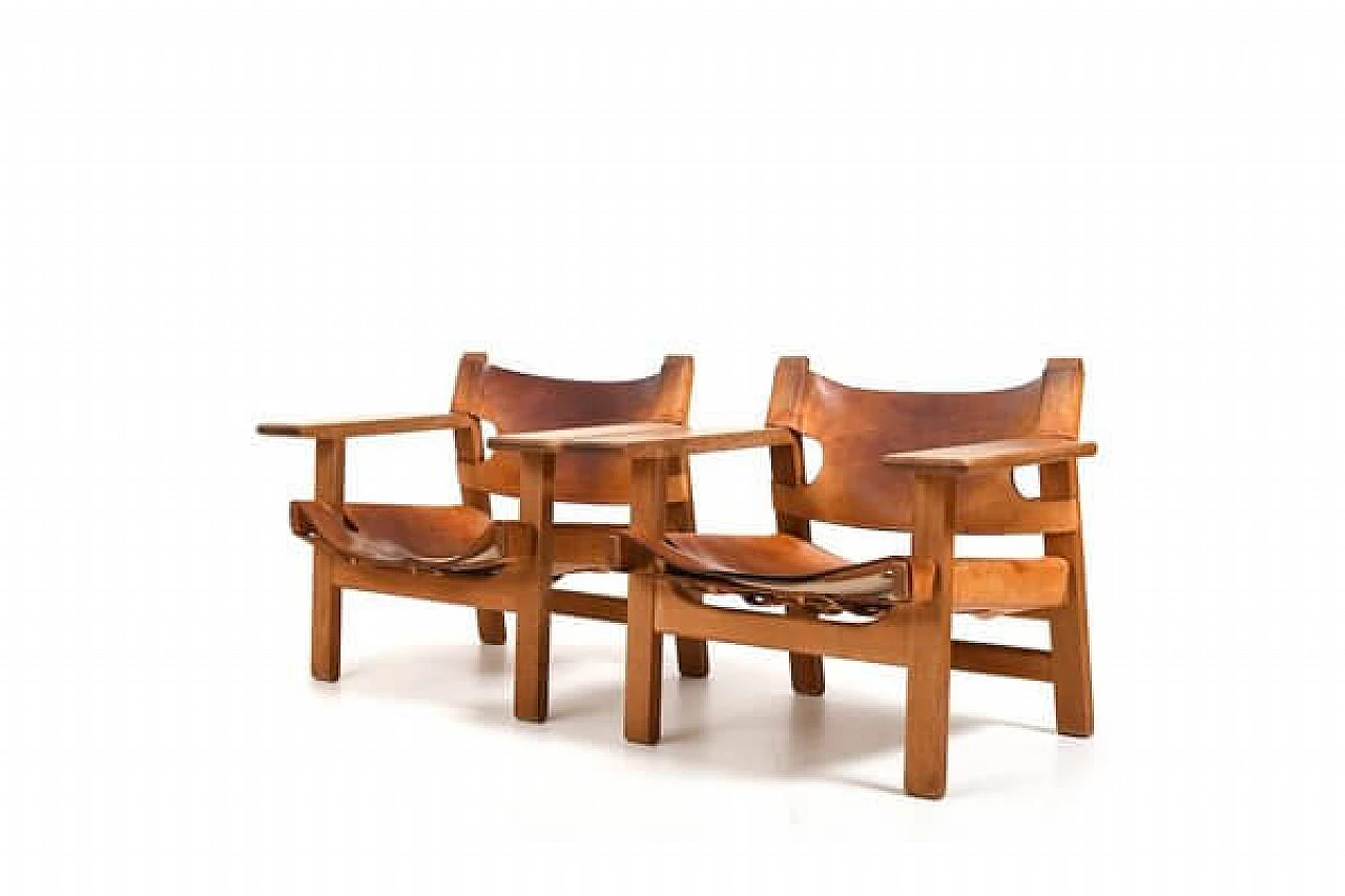 Pair of BM2226 armchairs by Børge Mogensen for Fredericia, 1960s 8