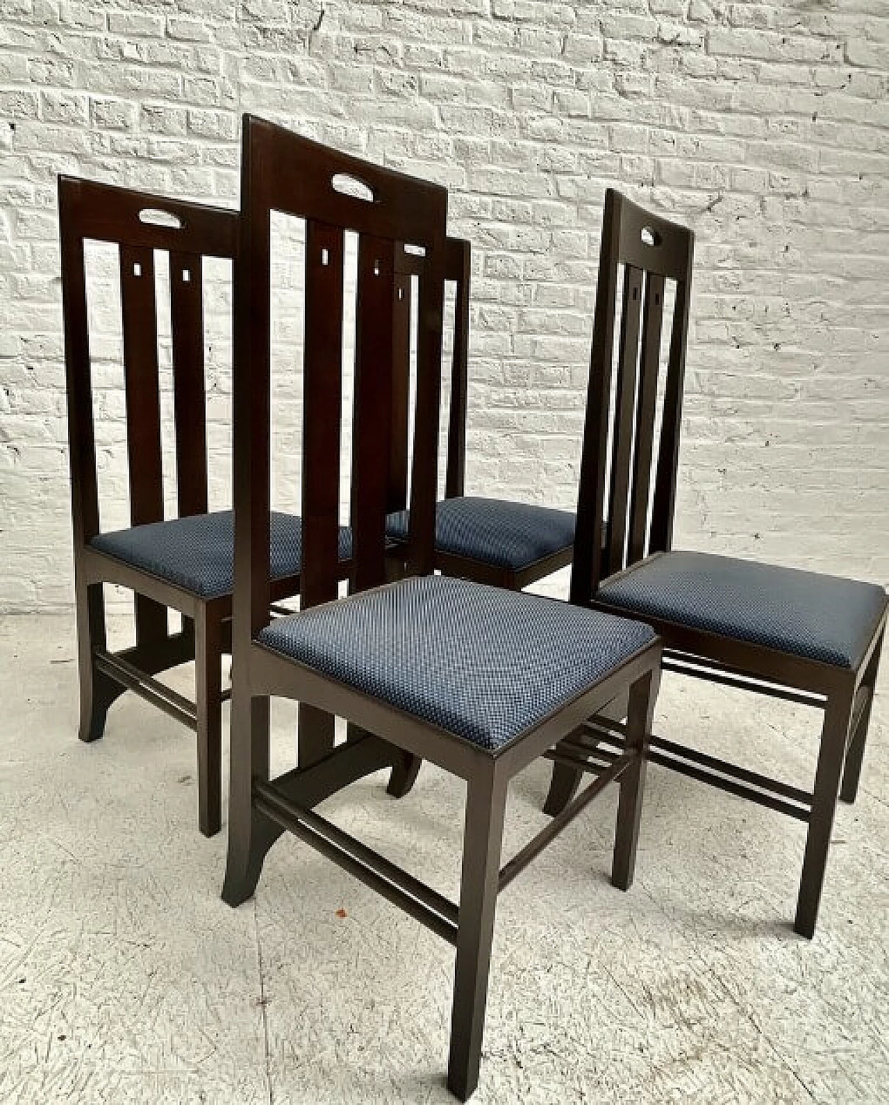 Pair of black Ingram chairs by Charles Rennie Mackintosh for Cassina, 1980s 2
