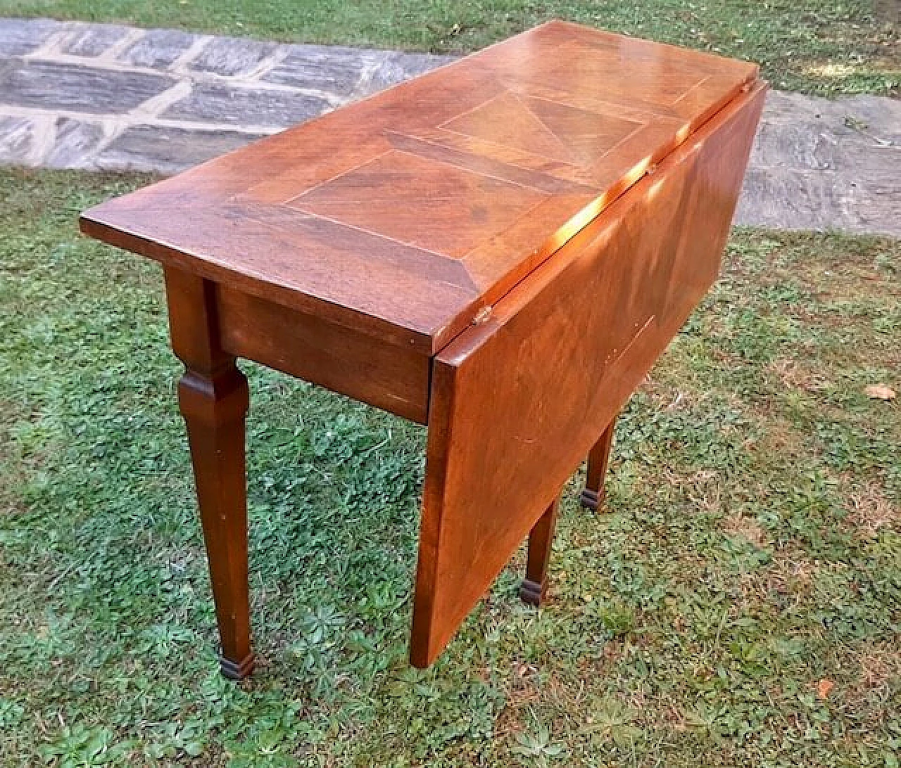 Solid walnut console table with squared top, early 20th century 1