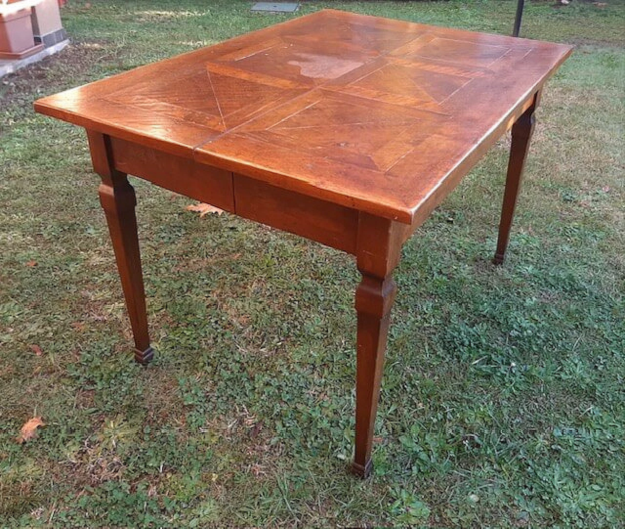 Solid walnut console table with squared top, early 20th century 3