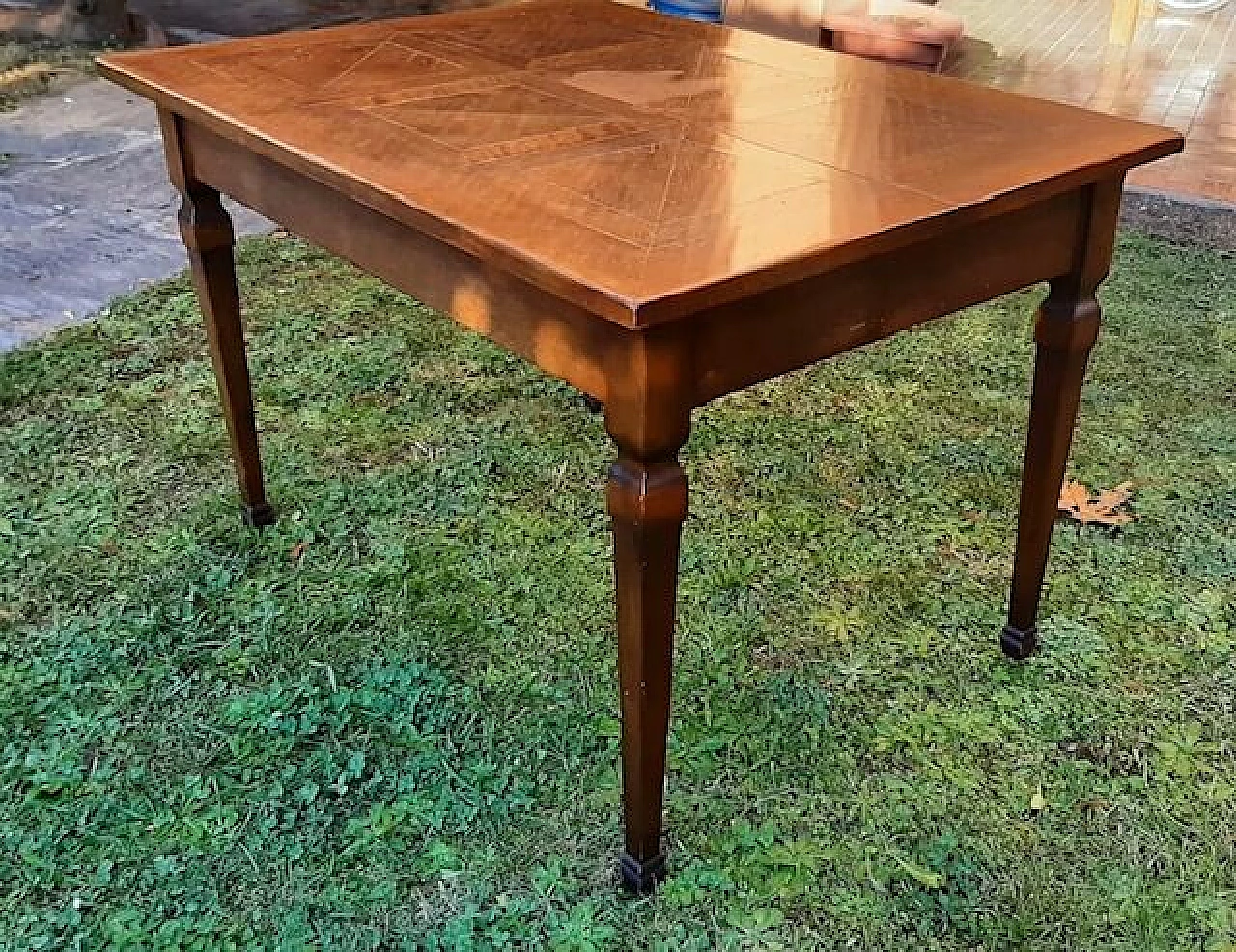 Solid walnut console table with squared top, early 20th century 5