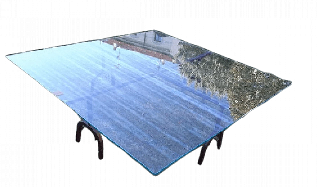 Tavolino da salotto con base ricavata da brande militari ottocentesche 8