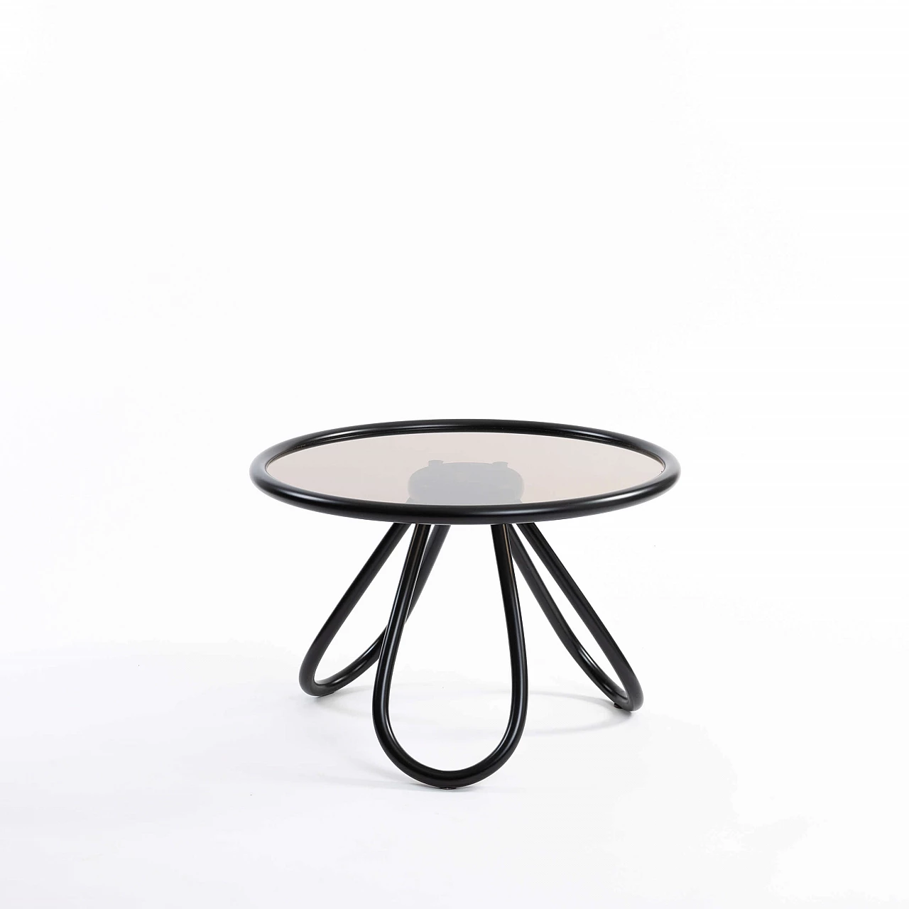 Curved beech and glass coffee table by Gebrüder Thonet 1