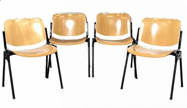 4 Chairs DSC 106 in bent beech and aluminium by Giancarlo Piretti for Anonima Castelli, 1965