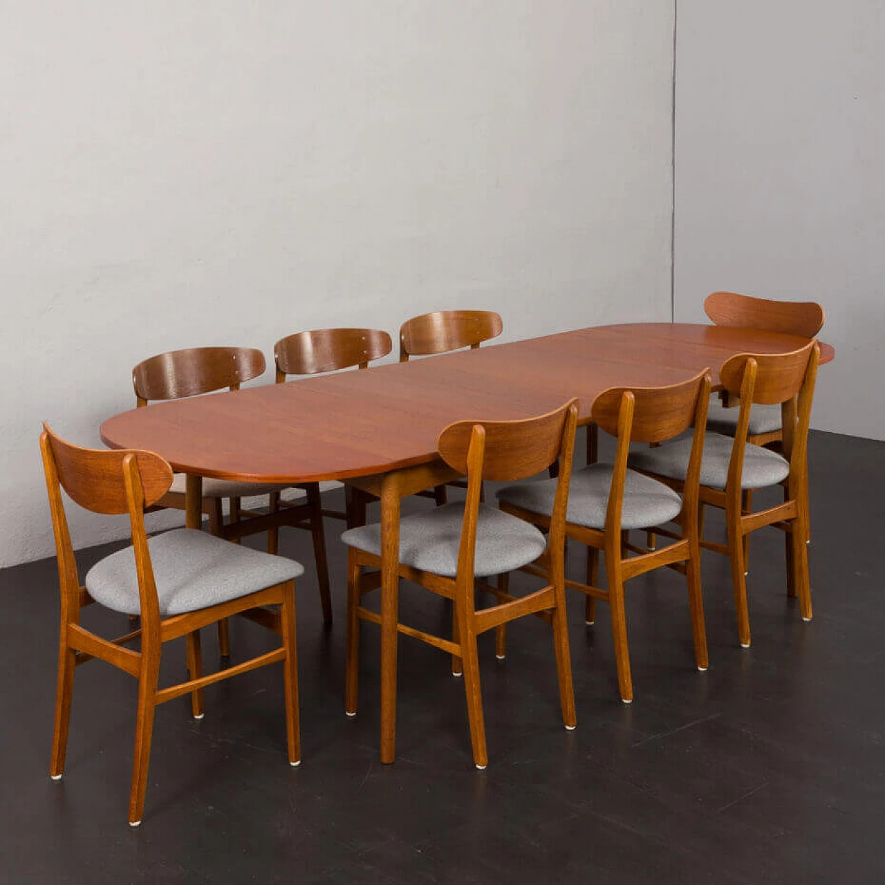 Danish extending teak dining table, 1960s 8