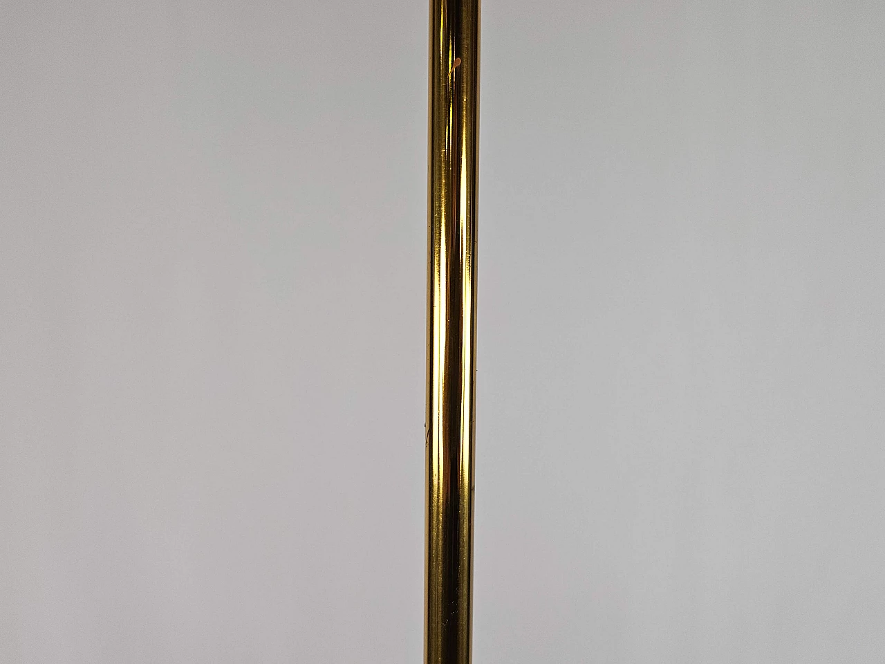 Brass and decorated glass chandelier, 1970s 13