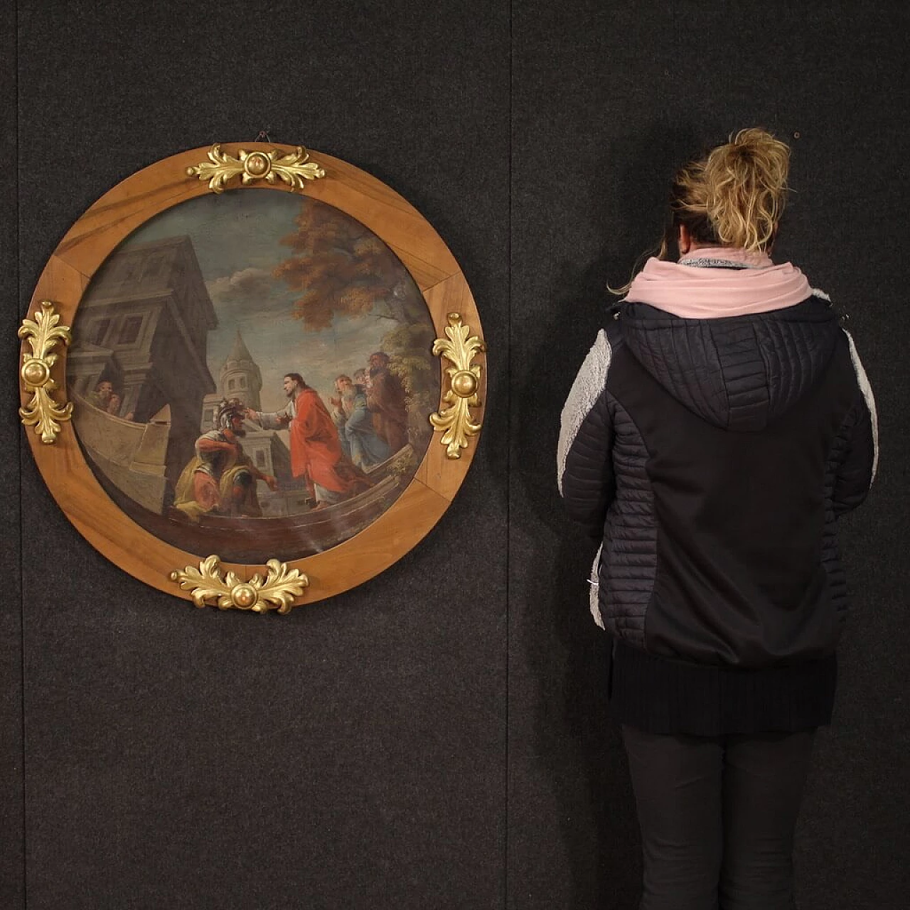 The healing of the centurion's servant, oil on round canvas, first half of the 19th century 2