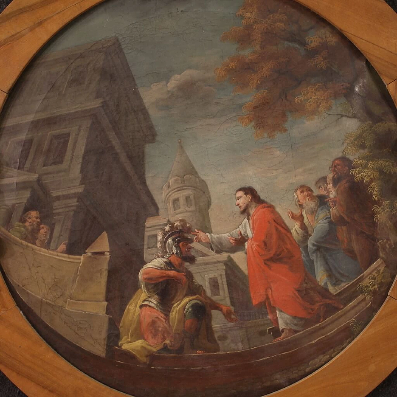 The healing of the centurion's servant, oil on round canvas, first half of the 19th century 4