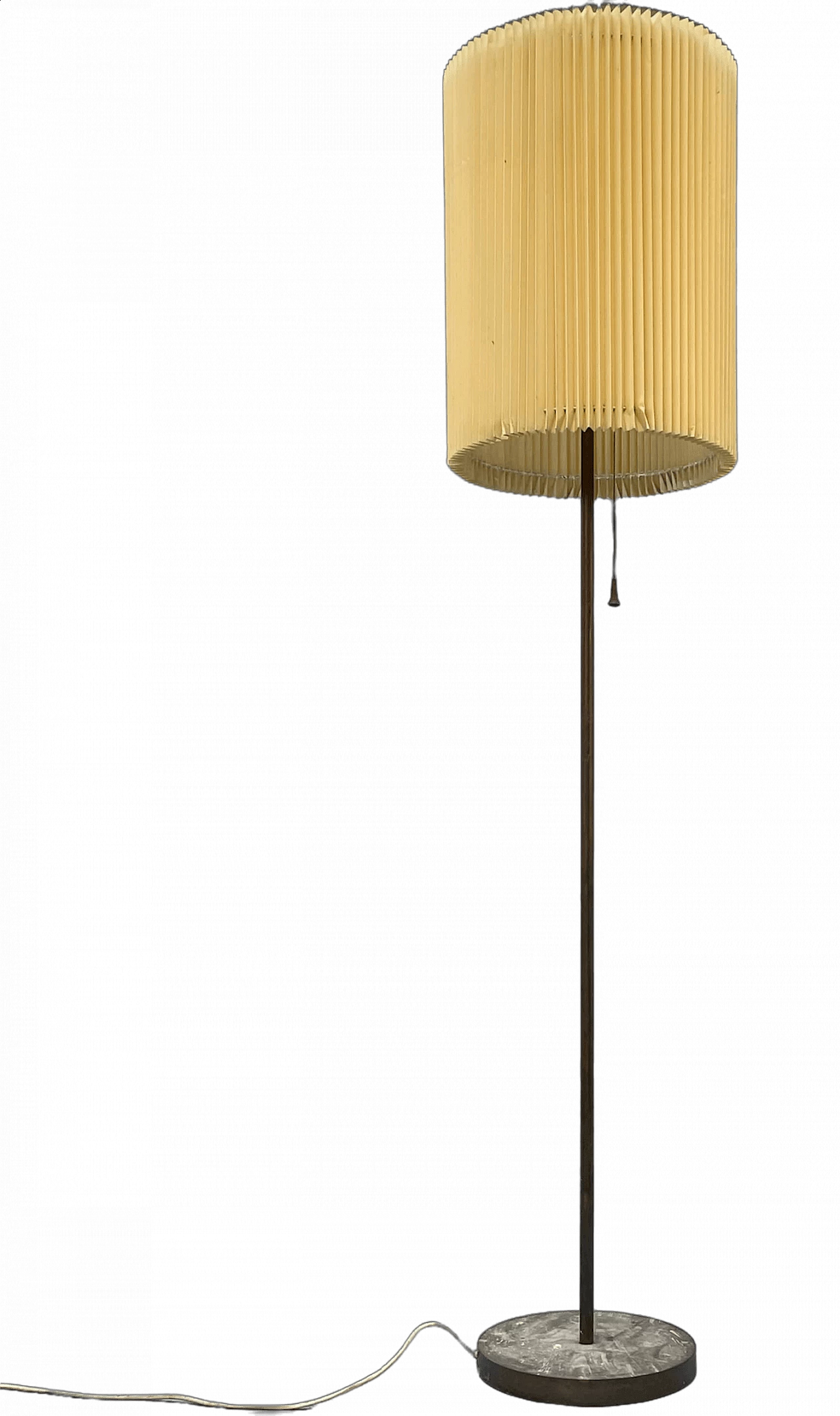 Gilded metal and parchment floor lamp, 1970s 3