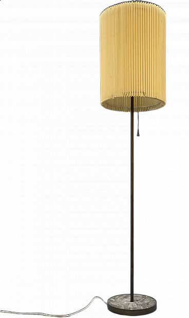 Gilded metal and parchment floor lamp, 1970s