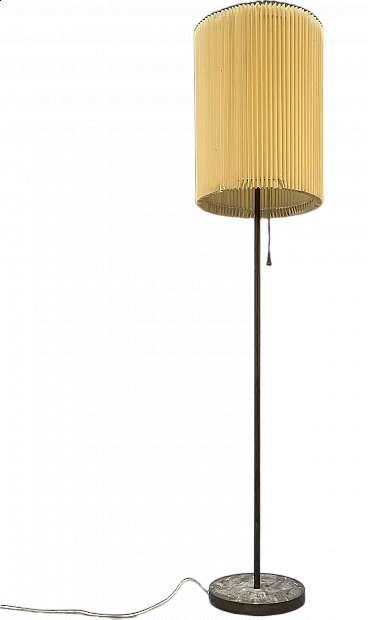 Gilded metal and parchment floor lamp, 1970s