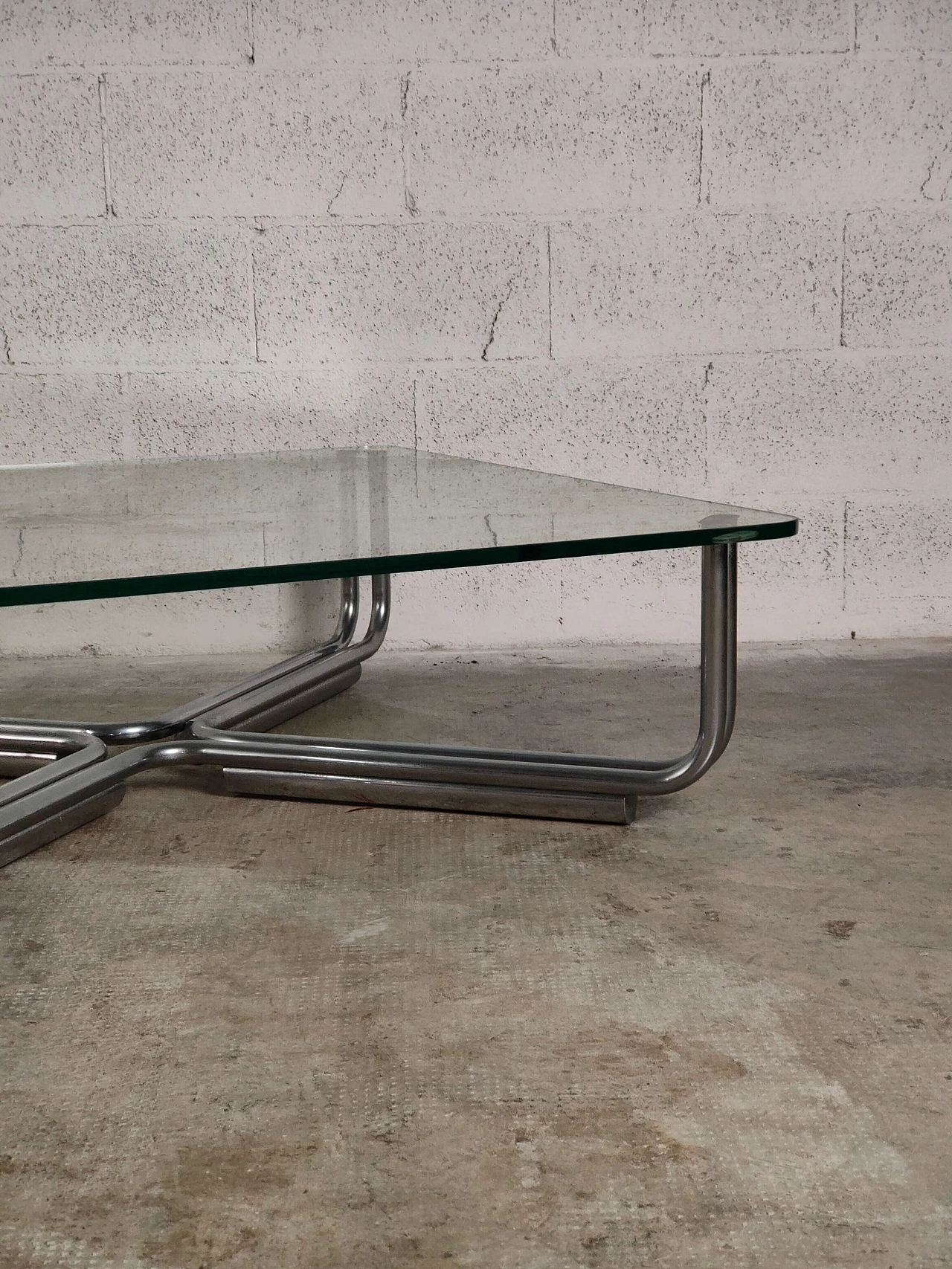 Glass and metal 784 coffee table by Gianfranco Frattini for Cassina, 1970s 3