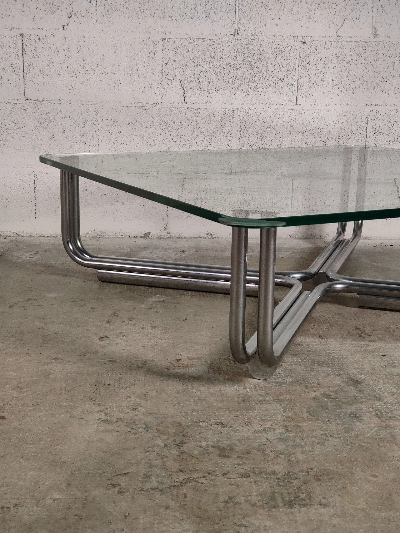 Glass and metal 784 coffee table by Gianfranco Frattini for Cassina, 1970s 5