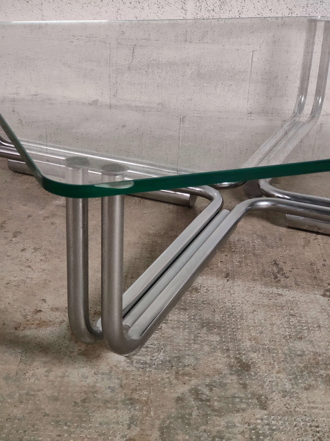 Glass and metal 784 coffee table by Gianfranco Frattini for Cassina, 1970s 6