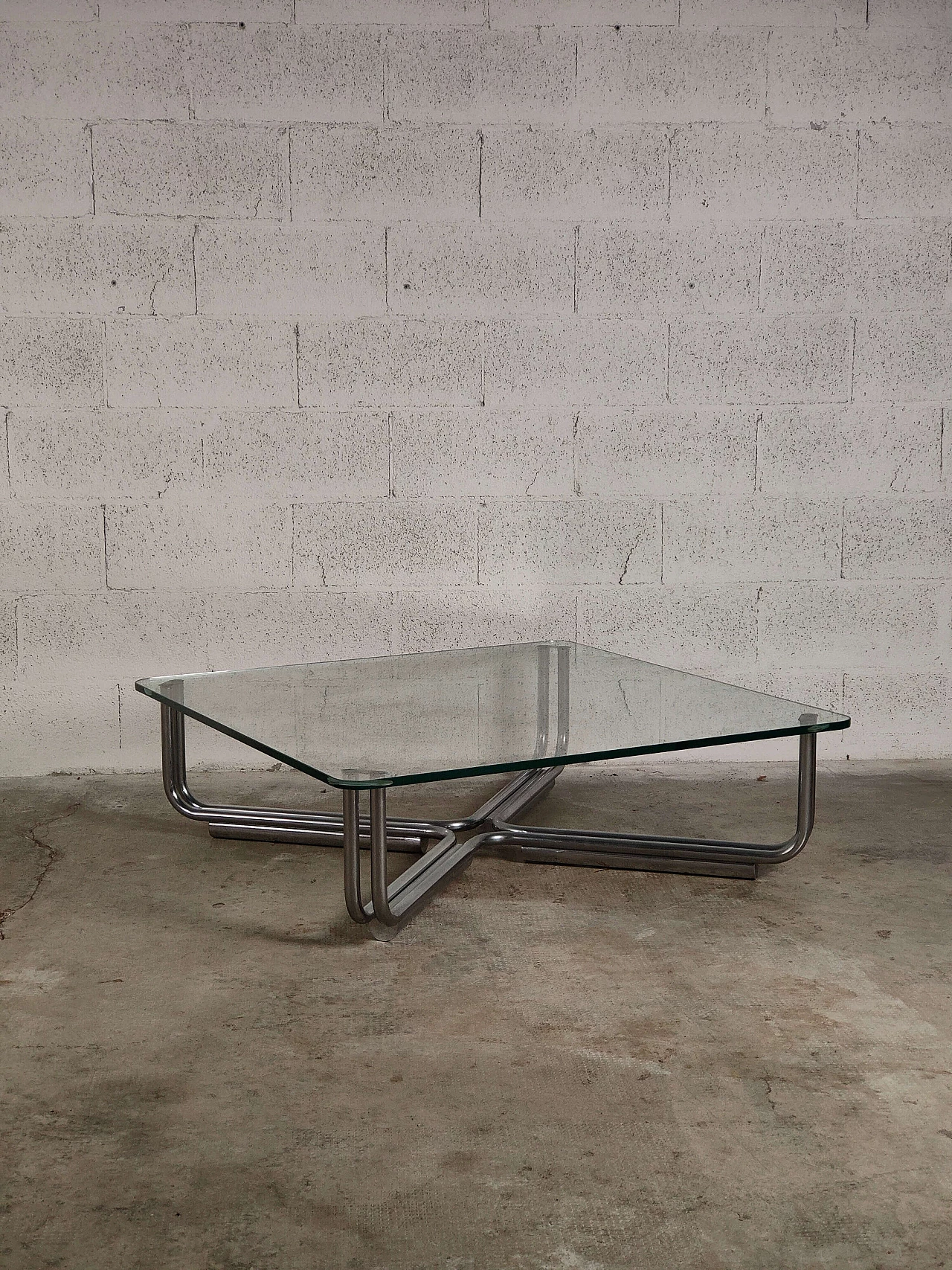 Glass and metal 784 coffee table by Gianfranco Frattini for Cassina, 1970s 9