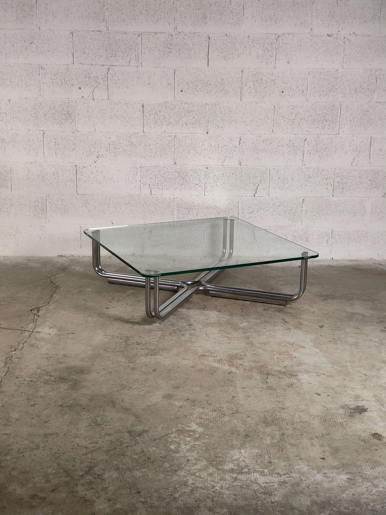 Glass and metal 784 coffee table by Gianfranco Frattini for Cassina, 1970s 10