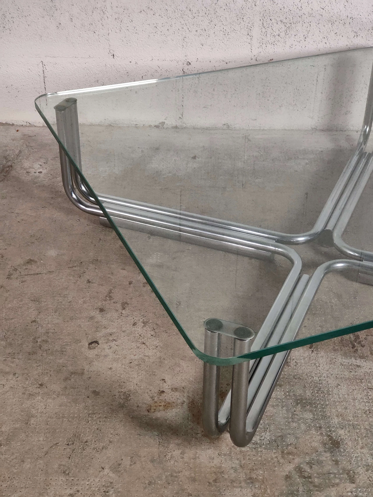 Glass and metal 784 coffee table by Gianfranco Frattini for Cassina, 1970s 11