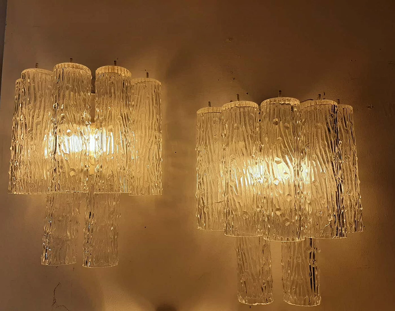 Coppia di lampada da parete di Toni Zuccheri per Venini, anni '60 1