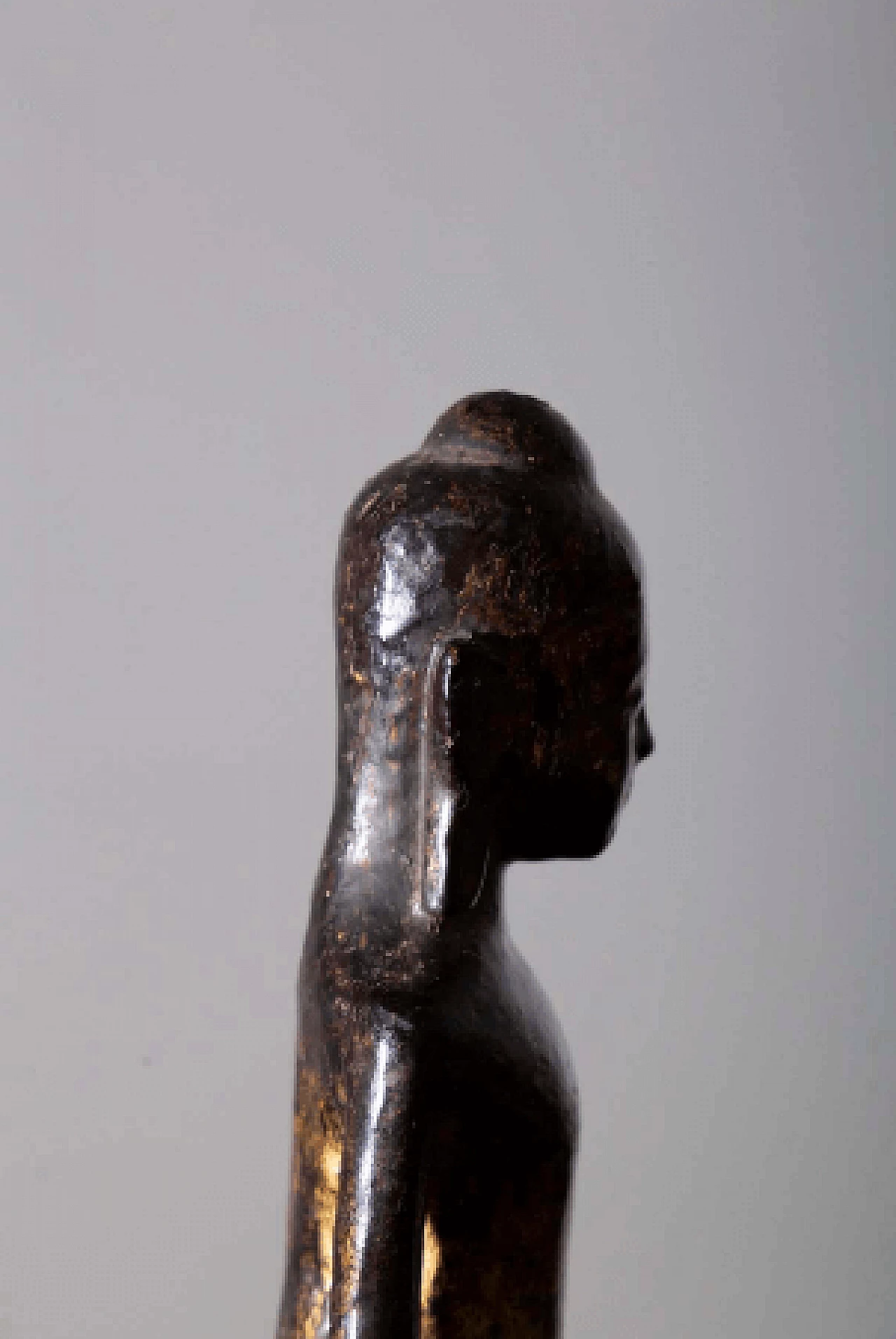 Buddha thailandese in meditazione Dvaravati, scultura in legno, '800 6