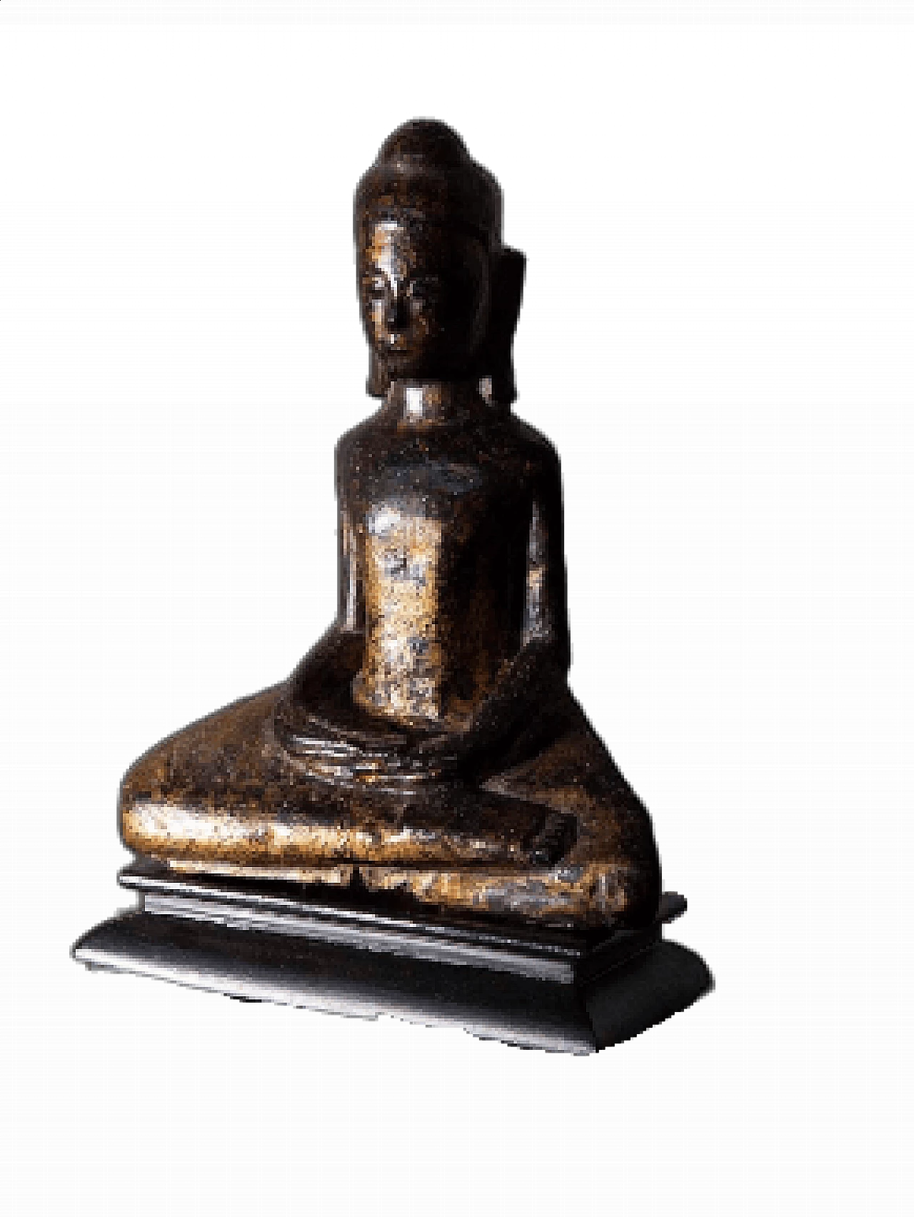 Thai Dvaravati meditation Buddha, wood sculpture, 19th century 8