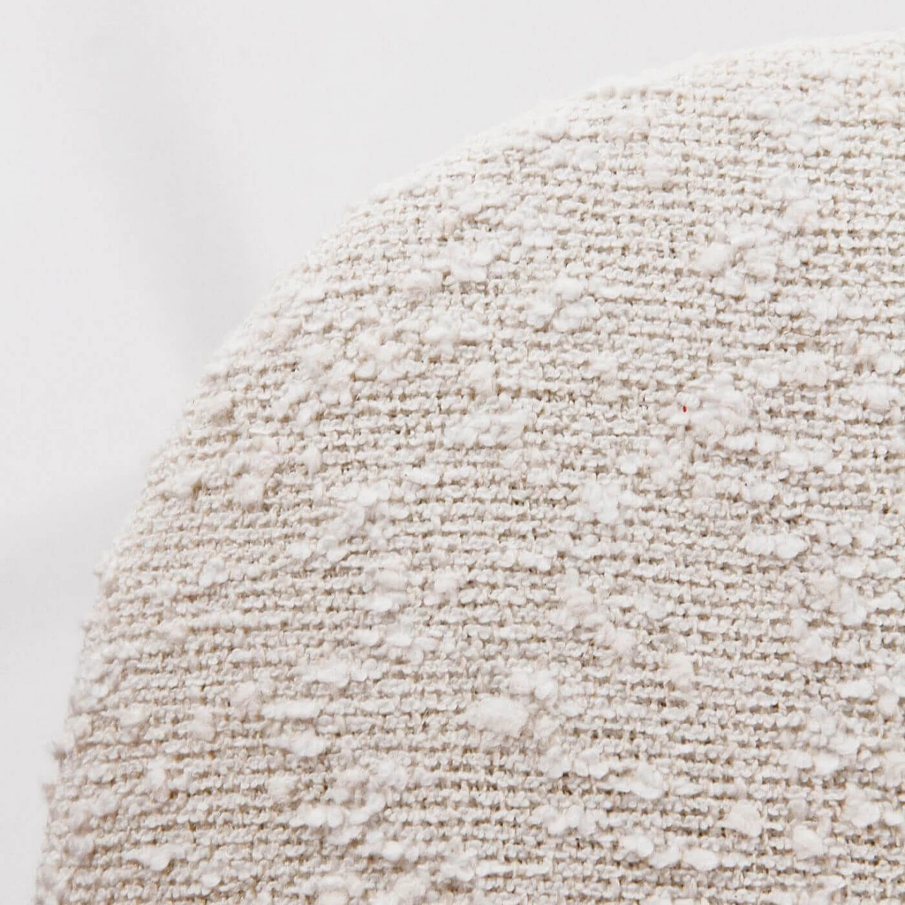 Sedia in legno e tessuto bouclé bianco, anni '60 7