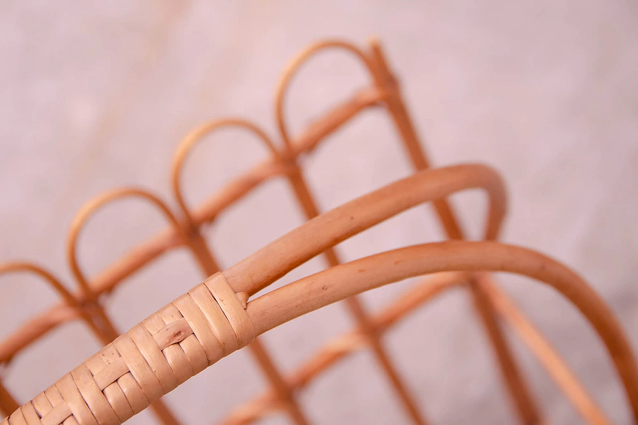 Rattan magazine rack by Jan Kalous for ÚLUV, 1960s 9