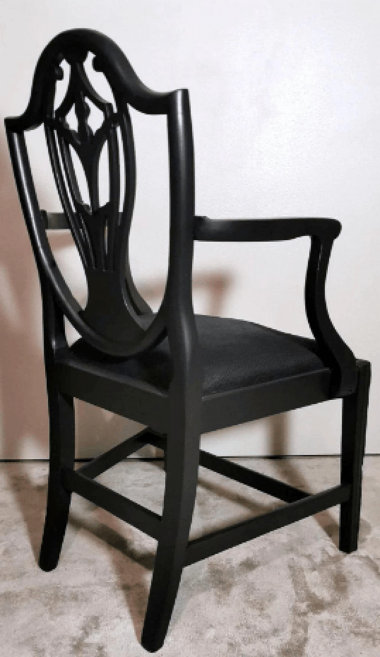 Wood and velvet armchair in the style of George Hepplewhite, mid-19th century 3