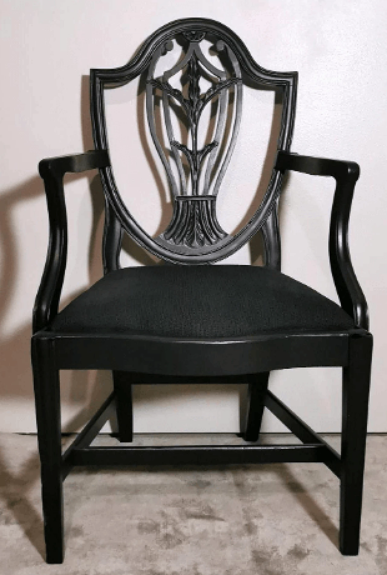 Wood and velvet armchair in the style of George Hepplewhite, mid-19th century 6