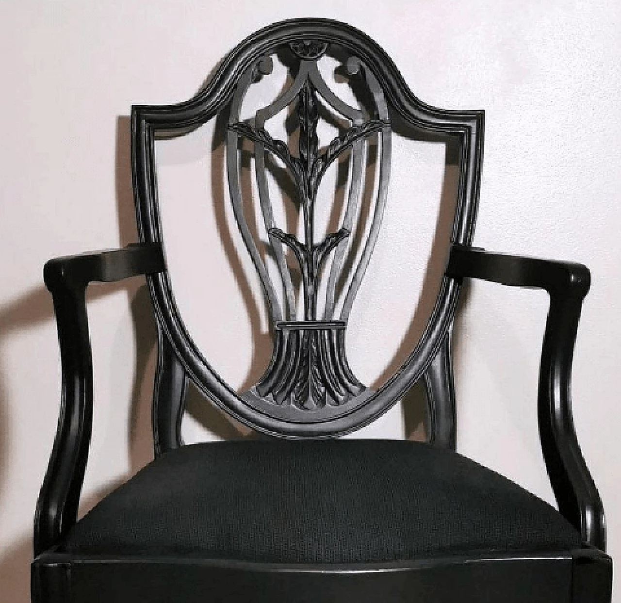 Wood and velvet armchair in the style of George Hepplewhite, mid-19th century 9