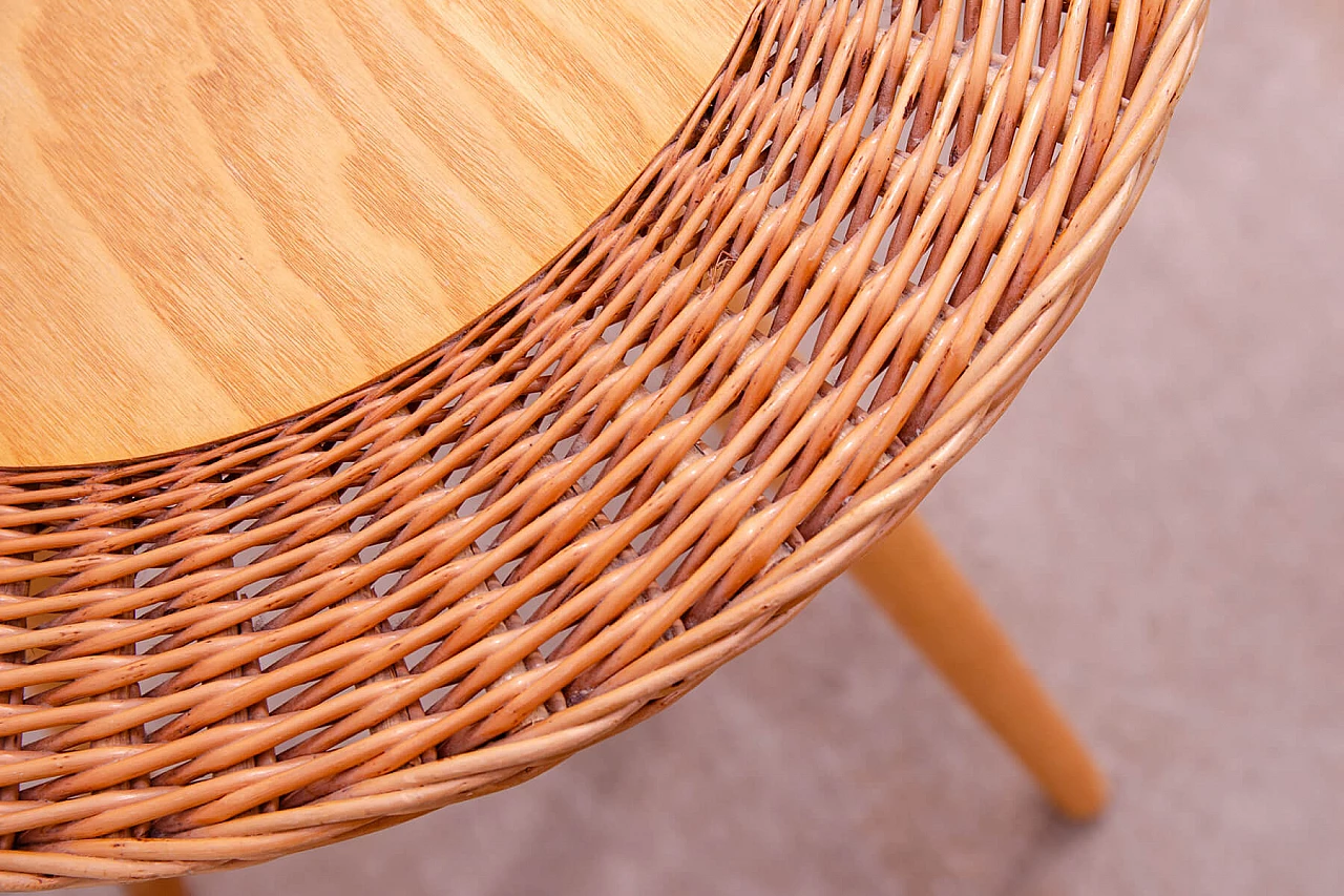 Rattan coffee table by Jan Kalous for ÚLUV, 1960s 6