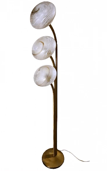 Brass and glass floor lamp in the style of Goffredo Reggiani, 1960s