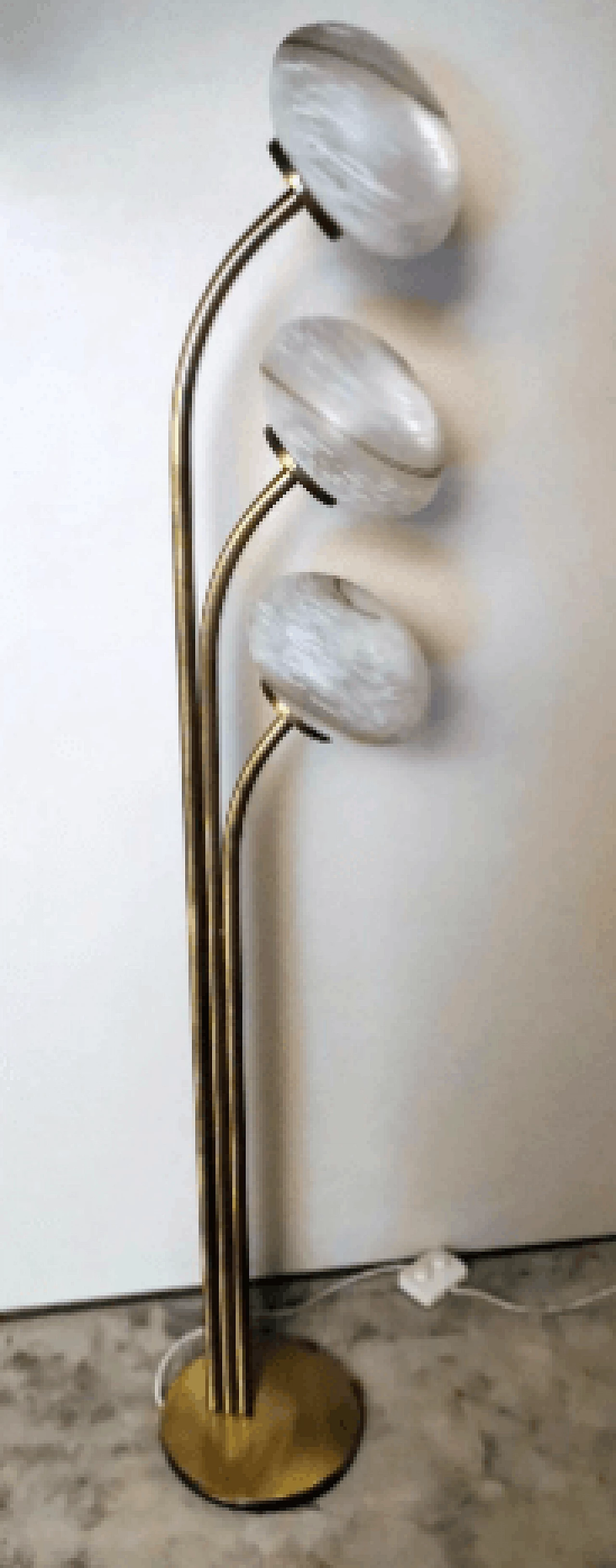Brass and glass floor lamp in the style of Goffredo Reggiani, 1960s 4