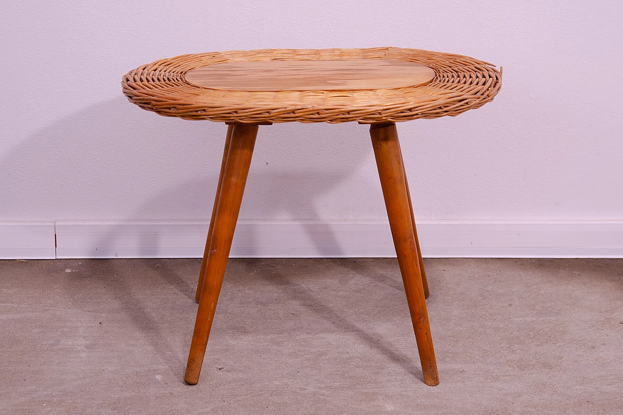 Rattan stool by Jan Kalous for ÚLUV, 1960s 2