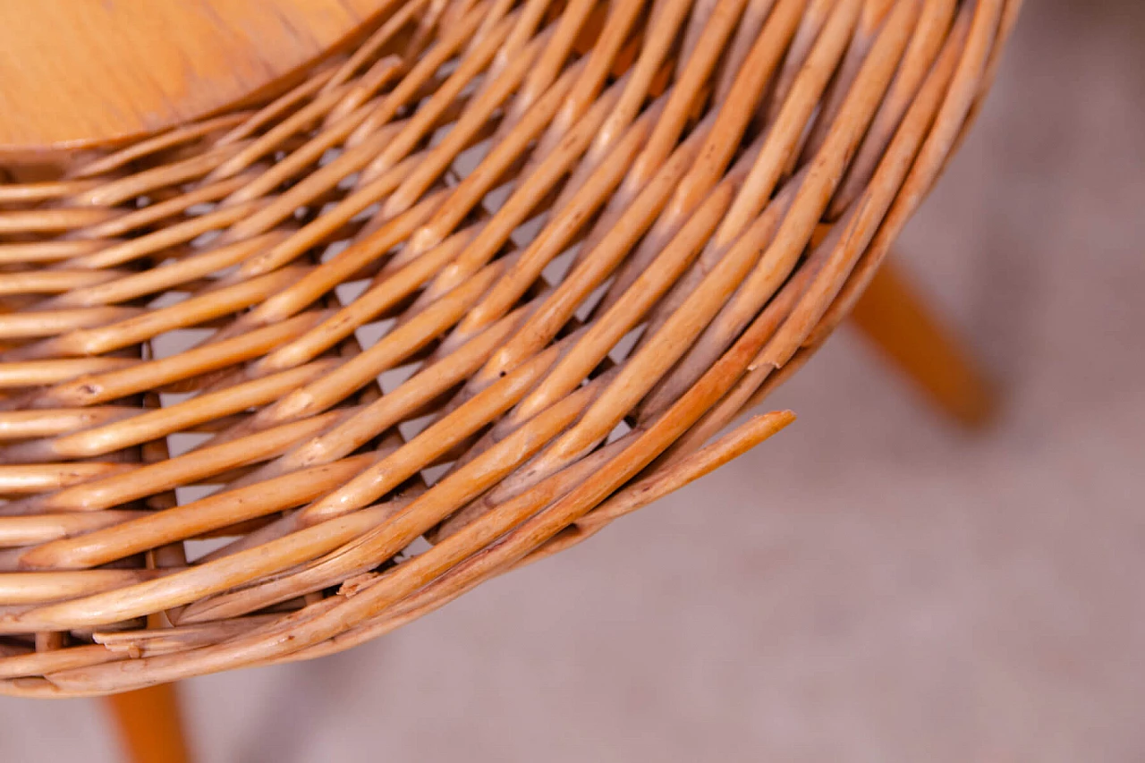 Sgabello in rattan di Jan Kalous per ÚLUV, anni '60 12