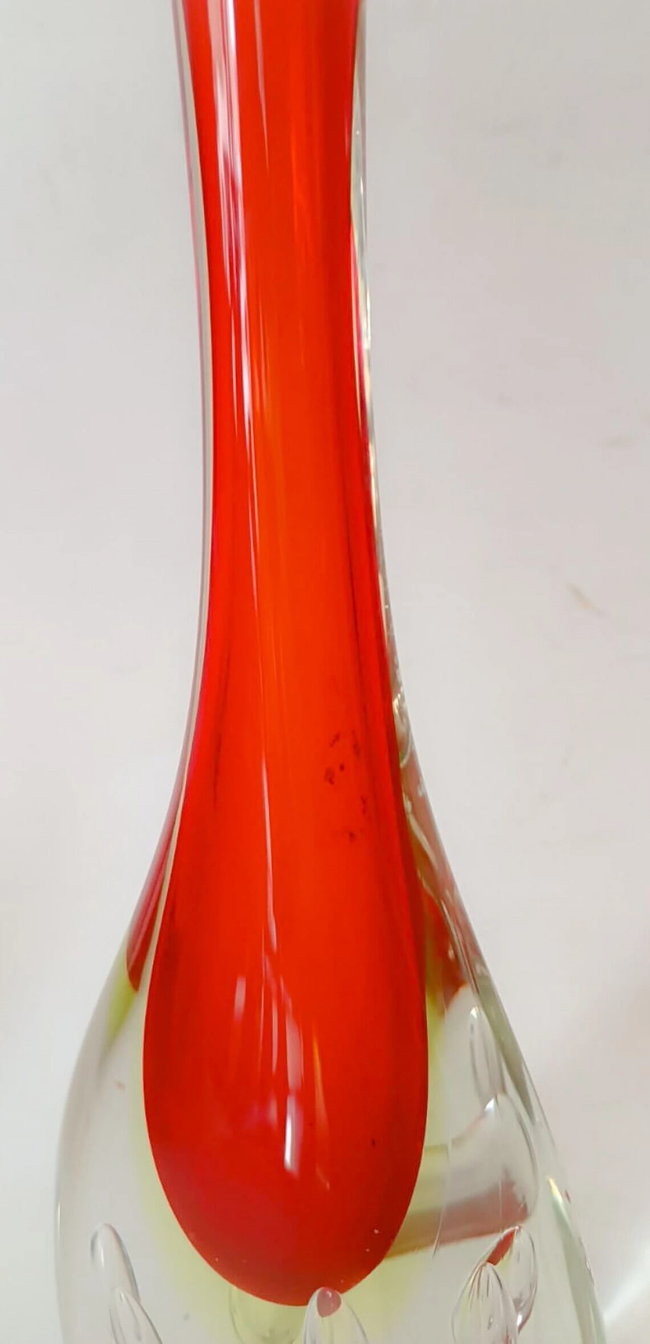 Vaso solifleur in vetro di Murano sommerso di Flavio Poli, anni '70 4