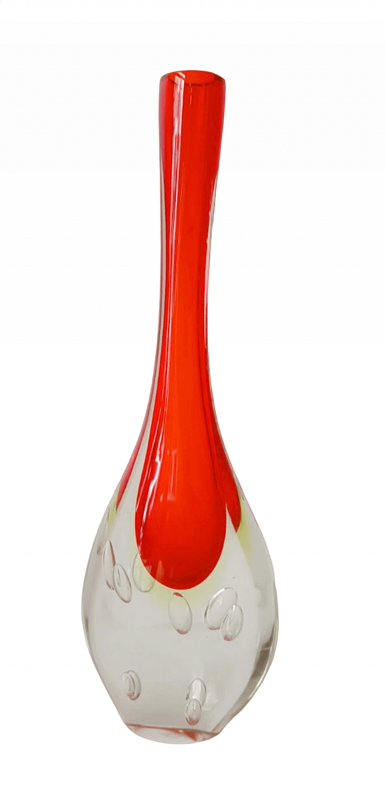 Vaso solifleur in vetro di Murano sommerso di Flavio Poli, anni '70 10