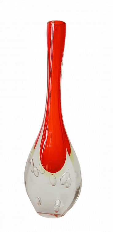 Submerged Murano glass solifleur vase by Flavio Poli, 1970s