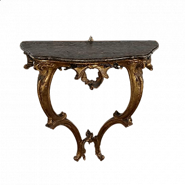 Lombard Barocchetto wood hanging console, mid-18th century