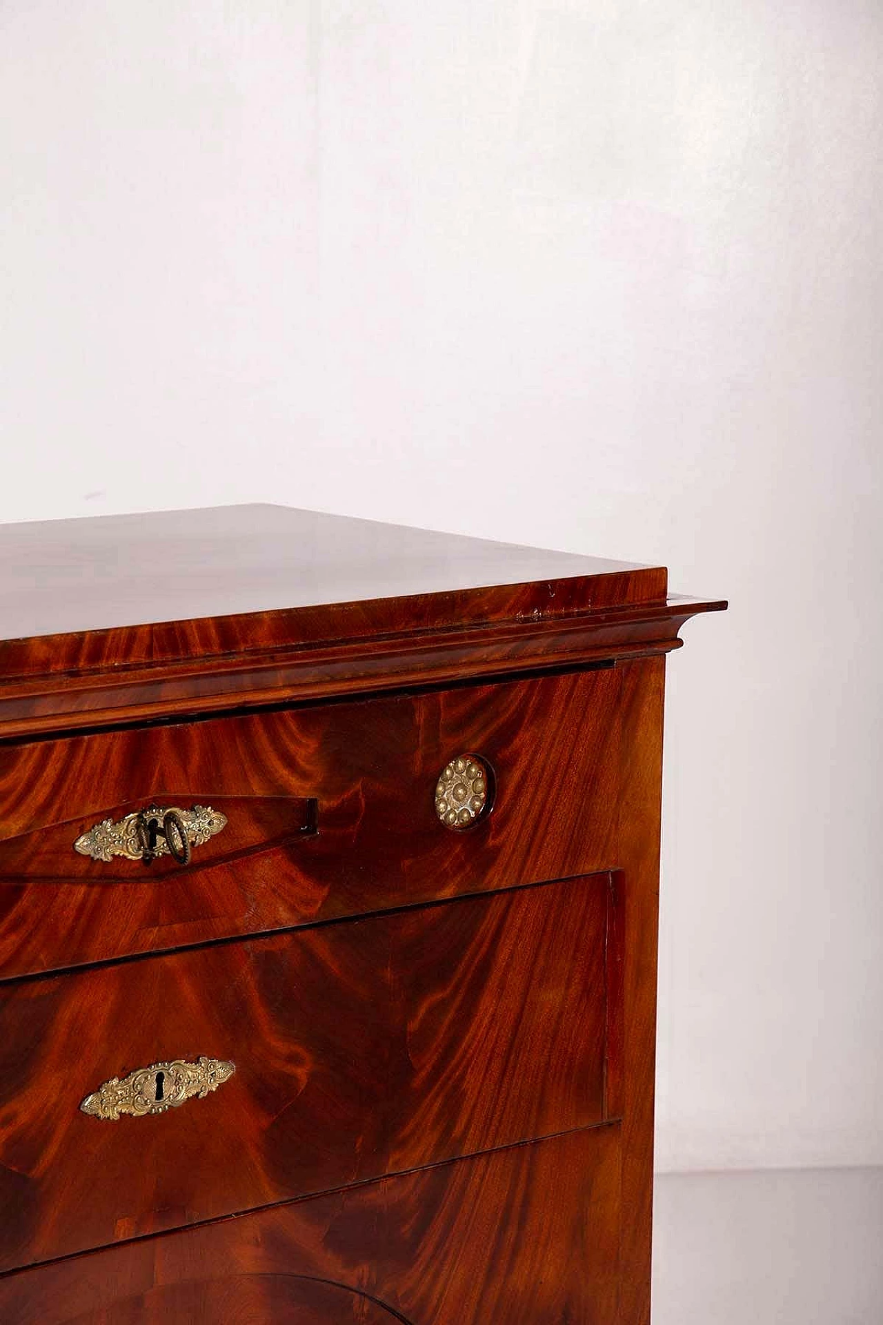 Cassettiera Biedermeier in mogano con fronte a ribalta, 1830 5