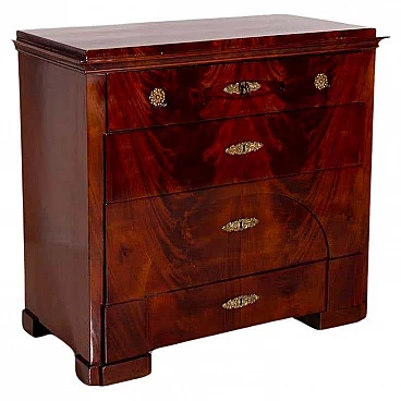 Biedermeier mahogany chest of drawers with folding front, 1830