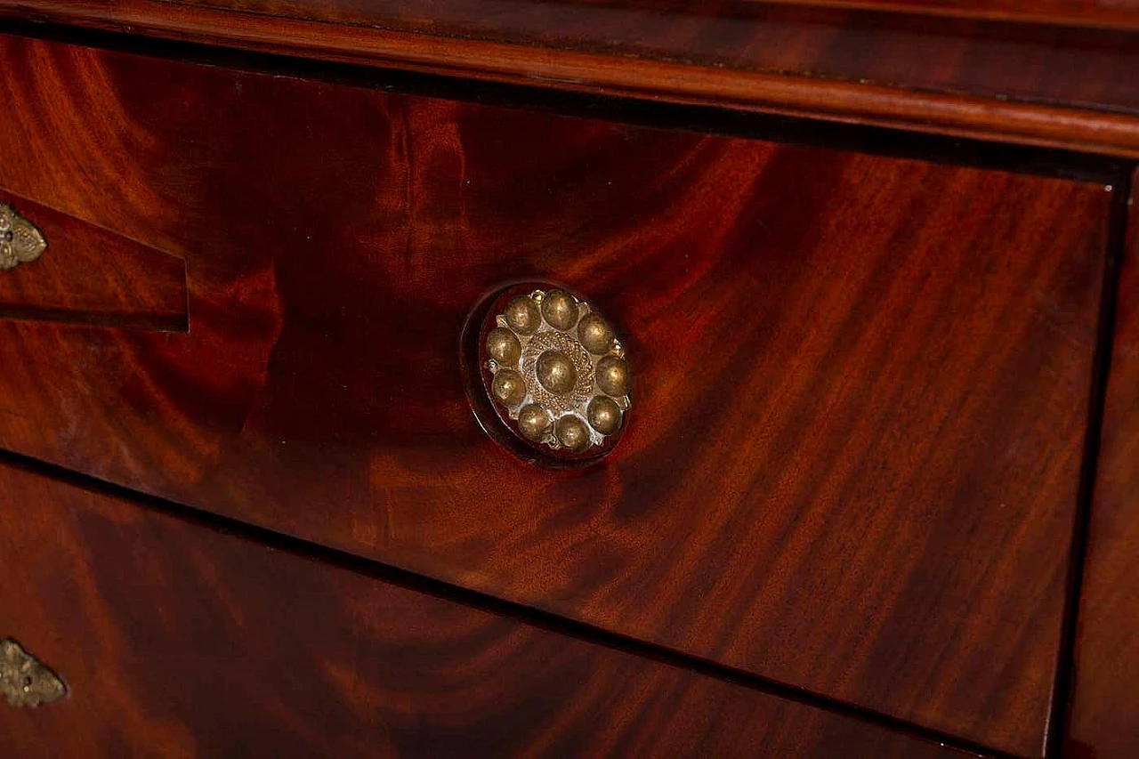Cassettiera Biedermeier in mogano con fronte a ribalta, 1830 14