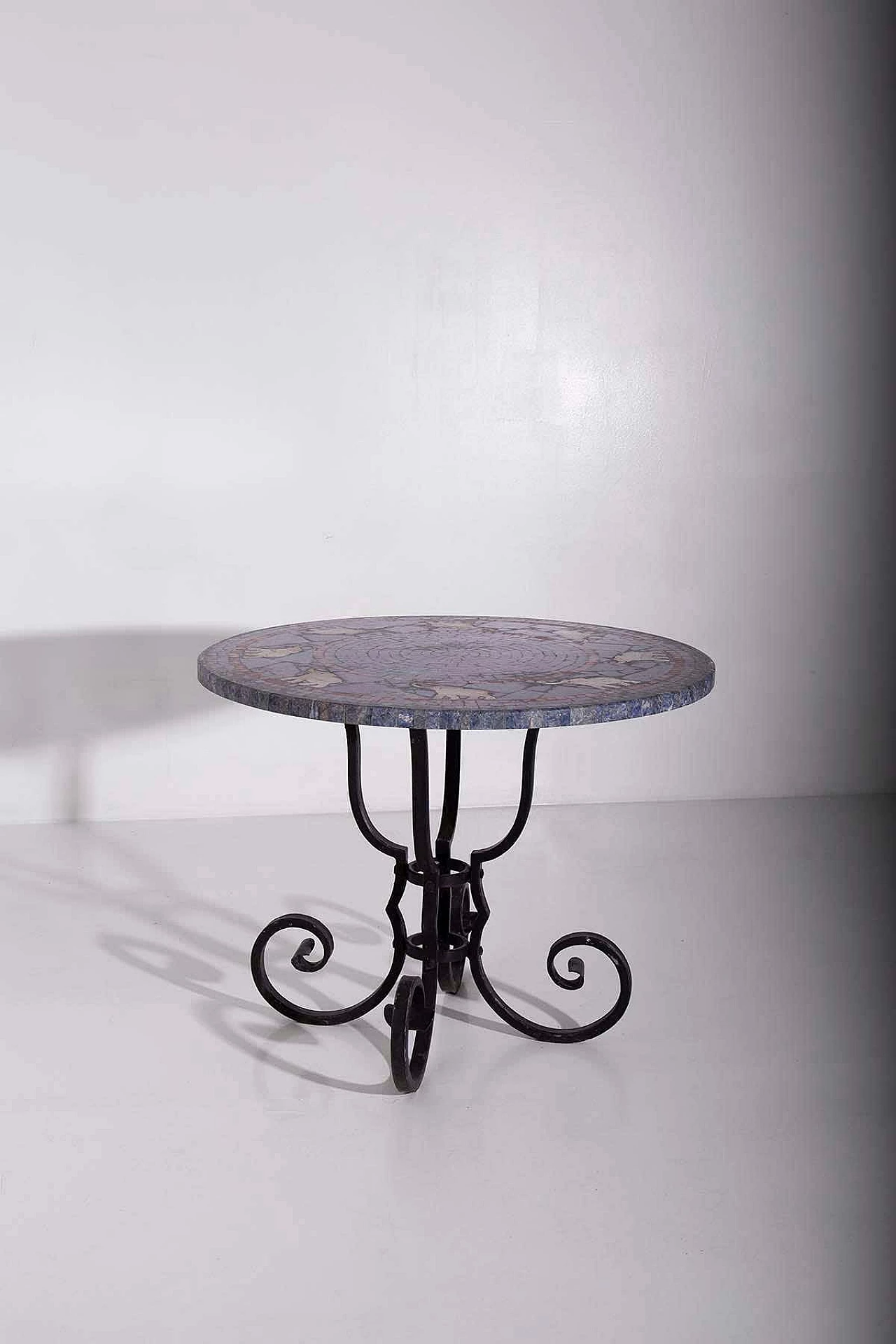 Iron coffee table with marble top, early 20th century 4