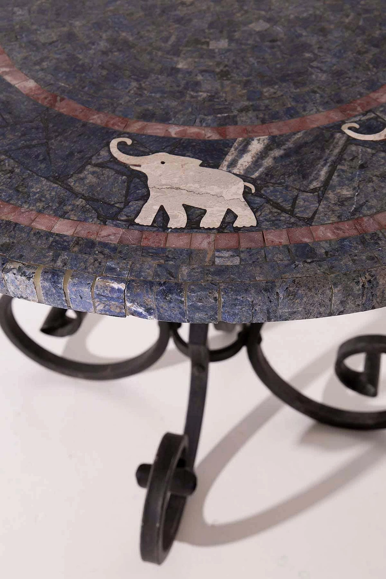 Iron coffee table with marble top, early 20th century 6