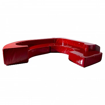 Lara red sofa by N. Massari, R. Pamio and R. Toso for Stilwood, 1968