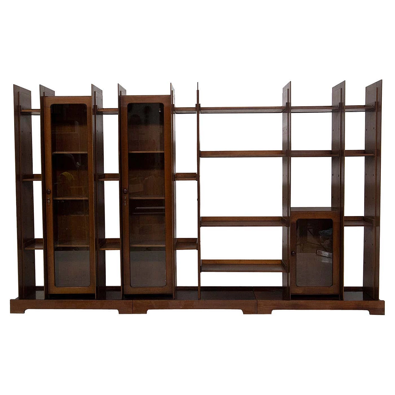 Modular walnut bookcase by Piero Ranzani for Elam, 1960s 1